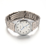 Women's Stainless Steel Wristwatch Quartz Watches, with Alloy Watch Head, White, 59x14~16mm, Watch Head: 37x33x9mm(WACH-F018-36A-01)