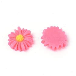 Resin Cabochons, Daisy, Cerise, 16x17x5mm(RESI-TAC0001-90B)