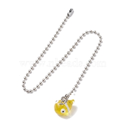 Resin Ceiling Fan Pull Chain Extenders, with Iron Ball Chains, Fish, 332mm, Pendant: 16.5x16.5x21mm(FIND-JF00126-02)
