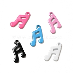 Spray Painted 201 Stainless Steel Charms, Musical Note Charm, Mixed Color, 12x7.5x1mm, Hole: 1.2mm(STAS-I672-26)