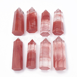 Cherry Quartz Glass Home Decorations, Display Decoration, Healing Stone Wands, for Reiki Chakra Meditation Therapy Decos, Hexagon Prism, 34~100x15~40mm, about 12~22pcs/1000g(G-N0320-03B)