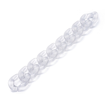 Transparent Acrylic Handmade Curb Chain, Twisted Chain, Clear, 29.5x20.5x6mm, about 39.37 inch(1m)/strand
