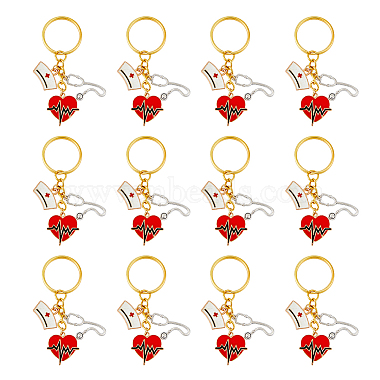 Red Mixed Shapes Alloy Keychain
