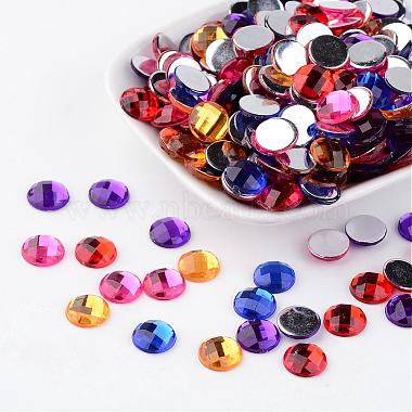 10mm Mixed Color Flat Round Acrylic Rhinestone Cabochons