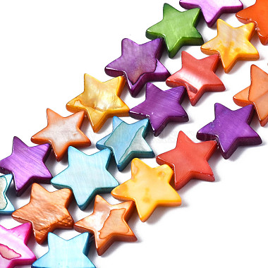 Mixed Color Star Freshwater Shell Beads