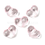 Transparent Glass Beads, Dyed & Heated, Heart, Pink, 15.5x21x11.5mm, Hole: 1.5mm(GLAA-F132-02H)