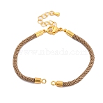 Nylon Cords Bracelet Makings Fit for Connector Charms, with Brass Findings and 304 Stainless Steel Lobster Claw Clasps, Long-Lasting Plated, Goldenrod, 6-1/2~6-3/4 inch(16.5~17cm), Hole: 1.8mm(AJEW-P116-02G-30)