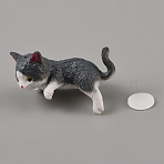 PVC Cat Display Decorations, for Home Office Desk Decoration, Slate Gray, 38x19x26mm(DJEW-WH0063-64K)