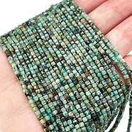 Natural African Turquoise(Jasper) Beads Strands, Faceted, Cube, 2x2x2mm, Hole: 0.6mm, about 201pcs/strand, 15.35 inch(39cm)(G-A02-02)