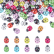 Transparent Flat Back Resin Cabochons, Ladybug, Mixed Color, 12.5x8.5x3.5mm, 10 colors, 20pcs/color, 200pcs/box(CRES-GA0001-01)