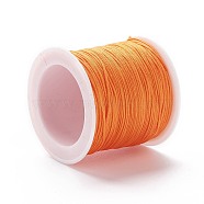 Braided Nylon Thread, DIY Material for Jewelry Making, Dark Orange, 0.8mm, 100yards/roll(X-NWIR-K013-A10)