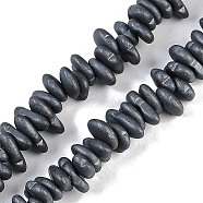 Electroplated Synthetic Non-magnetic Hematite Beads Strands, Chip, Hematite Plated, 5~8x4~5x2~2.5mm, Hole: 1mm, 15.94''(40.5cm)(G-G174-A01-01)