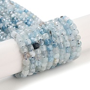 Natural Aquamarine Beads Strands, Faceted, Cube, 4~5x4~5x4~5mm, Hole: 0.7mm, about 98pcs/strand, 15.35 inch(39cm)(G-L587-C02-01)