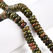 Natural Unakite Beads Strands, Rondelle, 10x4mm, Hole: 1mm, about 50pcs/strand, 7.68~8.2''(19.5~20.5cm)(G-T138-61)