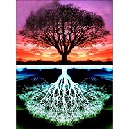 Fancy Tree Sunset Glow Reflection Scenery DIY Diamond Painting Kit, Including Resin Rhinestones Bag, Diamond Sticky Pen, Tray Plate and Glue Clay, Colorful, 400x300mm(PW-WG37444-01)