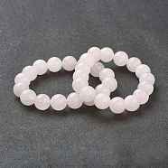 Natural Rose Quartz Beaded Stretch Bracelets, Round, Beads: 12~12.5mm, Inner Diameter: 2-1/8 inch(5.4cm)(BJEW-A117-E-11)