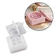 DIY Square Candle Holder Silicone Molds, Resin Plaster Cement Casting Molds, White, 85x85x40mm & 83x83x45mm, Inner Diameter: 58mm & 47x47mm(SIMO-C005-01A)