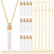 DIY Perfume Bottle Necklace Making Kit, Including Glass Bottle Pendant, Brass Jump Ring & Chain Necklace, Golden, 64Pcs/box(DIY-SC0020-70)