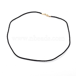 Nylon Cord Necklace Making, with 304 Stainless Steel Lobster Claw Clasps, Golden, Black, 18.5 inch(47.2cm), 2mm(MAK-L018-06A-07G)