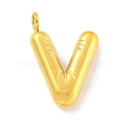 Ion Plating(IP) 304 Stainless Steel Pendants, Letter Charm, Golden, Letter V, 17x11.5x3mm, Hole: 2mm(STAS-C102-15G-V)