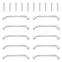Zinc Alloy Drawer Handles, with Screws, for Home, Cabinet, Cupboard and Dresser, Platinum, 140x11x19.5mm, Hole: 3.5mm(SW-TAC0001-23C)