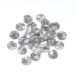 Cellulose Acetate(Resin) Pendants, Flat Round, Gray, 12x12x2.5mm, Hole: 1.5mm(KY-S139B-A310)