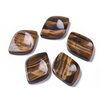 Natural Tiger Eye Massager, Worry Stone for Anxiety Therapy, Leaf, 58x42x7~8mm