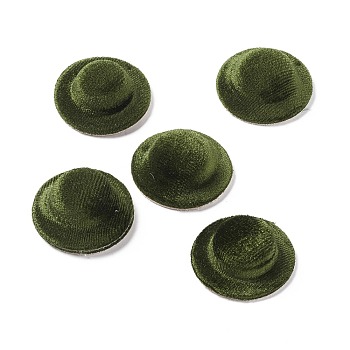 Cloth Cap Crafts Decoration, for DIY Jewelry Crafts Earring Necklace Hair Clip Decoration, Dark Olive Green, 3.5x1.2cm, Hole: 1.8mm