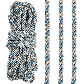 Polyester Twisted Cords, Curtain Rope Accesories, Slate Gray, 8mm