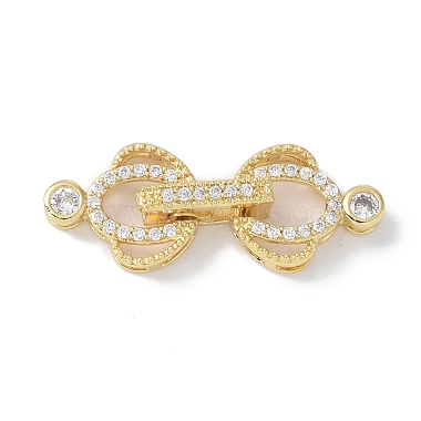 Real 18K Gold Plated Crown Brass+Cubic Zirconia Fold Over Clasps