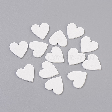 20mm White Heart Wood Cabochons