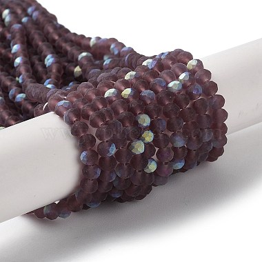 Purple Rondelle Glass Beads