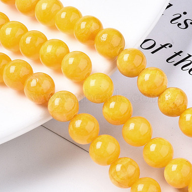 Natural Dyed Yellow Jade Gemstone Bead Strands(G-R271-8mm-Y07)-4