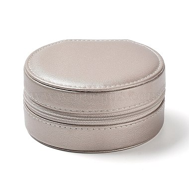 Round PU Imitation Leather Jewelry Storage Zipper Boxes(PAAG-PW0003-07B)-2