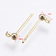 Brass Stud Earrings Findings(X-KK-G333-09G-NF)-2