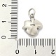 925 Sterling Silver Flower Charms with Jump Rings and 925 Stamp(STER-M021-02AS-03)-3