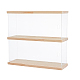 2-Tier Transparent Acrylic Minifigures Display Case with Wooden Base(ODIS-WH0043-65)-1