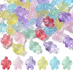 50Pcs Transparent Glass Bead, Tortoise, Mixed Color, 18x14x9mm, Hole: 1.2mm(GLAA-FS0001-76)