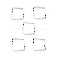 Brass Beads Frames, Cadmium Free & Lead Free, Square, 925 Sterling Silver Plated, 6x6x1mm(KK-M288-01S-A)