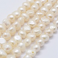 Natural Cultured Freshwater Pearl Beads Strands, Two Sides Polished, Old Lace, 7.5~10x7~9x5~7mm, Hole: 0.2mm, about 42pcs/strand, 13.7 inch(PEAR-K004-11A)