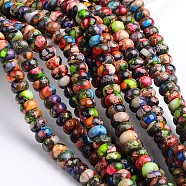 Dyed Natural Imperial Jasper Rondelle Beads Strands, Colorful, 4.5x2~2.5mm, Hole: 1mm, about 160pcs/strand, 16 inch(G-M275-03-4mm)