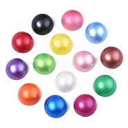 Painted Natural Wood Cabochons, Pearlized, Half Round, Mixed Color, 20x10.5mm(WOOD-S057-070C)