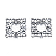 Tibetan Style Alloy  Filigree Joiners,, Cadmium Free & Lead Free, Square, Antique Silver, 15.5x15.5x2mm, about 1030pcs/1000g(TIBE-N011-056)