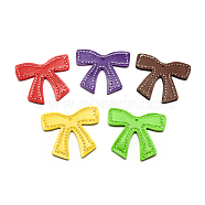 Imitation Leather Pendants, Bowknot, Mixed Color, 47x55x3mm, Hole: 2mm(FIND-S240-M)