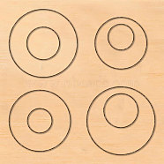 Wood Cutting Dies, with Steel, Leather Mold, for DIY Scrapbooking/Photo Album, Decorative Embossing DIY Paper Card, Round, 124x124.5x23.5mm, Round: 23.5mm and 49.5mm, 17.5mm and 44mm, 24.5mm and 49mm, 18.5mm and 37.5mm(DIY-WH0166-41B)