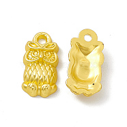 Rack Plating Alloy Charms, Cadmium Free & Lead Free & Nickle Free, Owl Charms, Matte Gold Color, 14.5x7x3mm, Hole: 1.5mm(FIND-G045-47MG)