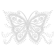 Glass Hotfix Rhinestone, Iron on Appliques, Costume Accessories, for Clothes, Bags, Pants, Butterfly, 297x210mm(DIY-WH0303-216)