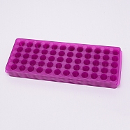 Plastic Display Stands, Test Tube Display Stands, Lab Supplies, Purple, 20.5x7.2x2.3cm, Hole: 8mm and 11mm(ODIS-WH0005-80B)