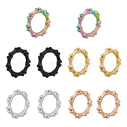 10Pcs 5 Colors 304 Stainless Steel Linking Rings, Imitation Bone Beaded Heptagon Ring, Mixed Color, 21x21x2.5mm, Inner Diameter: 13mm, 2pc/colors(STAS-DC0013-02)