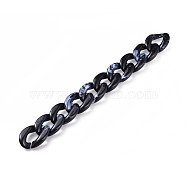 Acrylic Curb Chains, Unwelded, Black, 39.37 inch(100cm), Link: 29x21x6mm, 1m/strand(X-AJEW-JB00505-07)